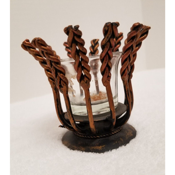 Copper look twisted small candle holder Item#253 - Picture 4 of 13